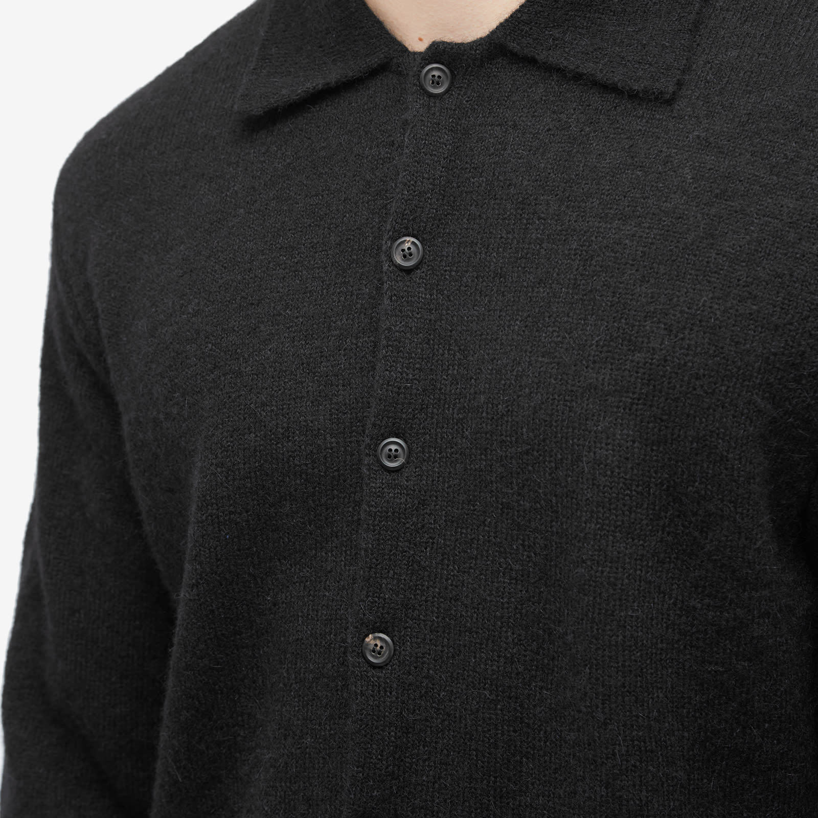 Our Legacy Alpaca-blend Knitted Cardigan In Black