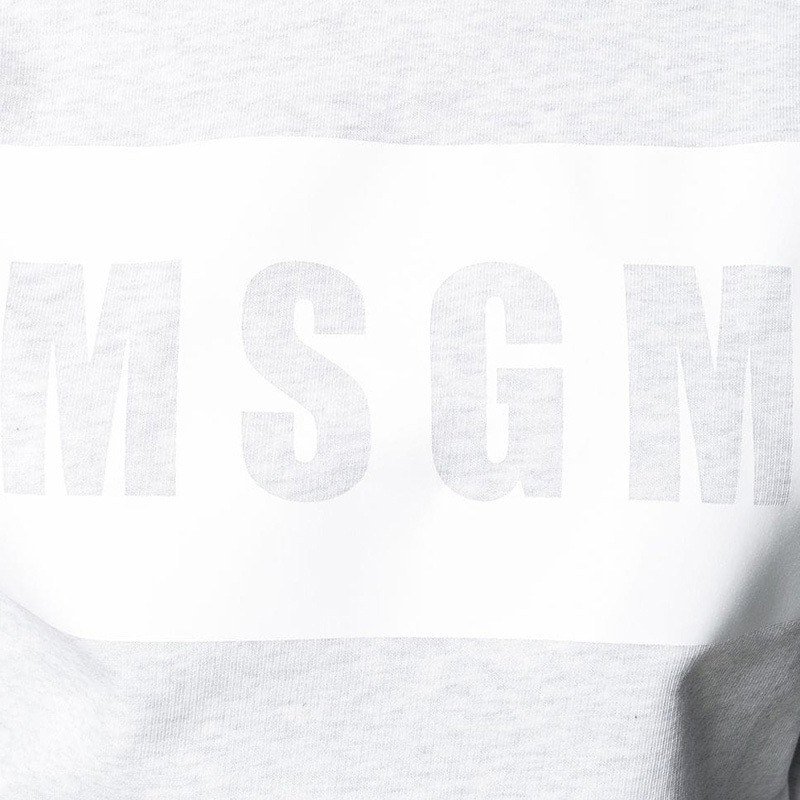 Msgm Printed Logo Sweater In White