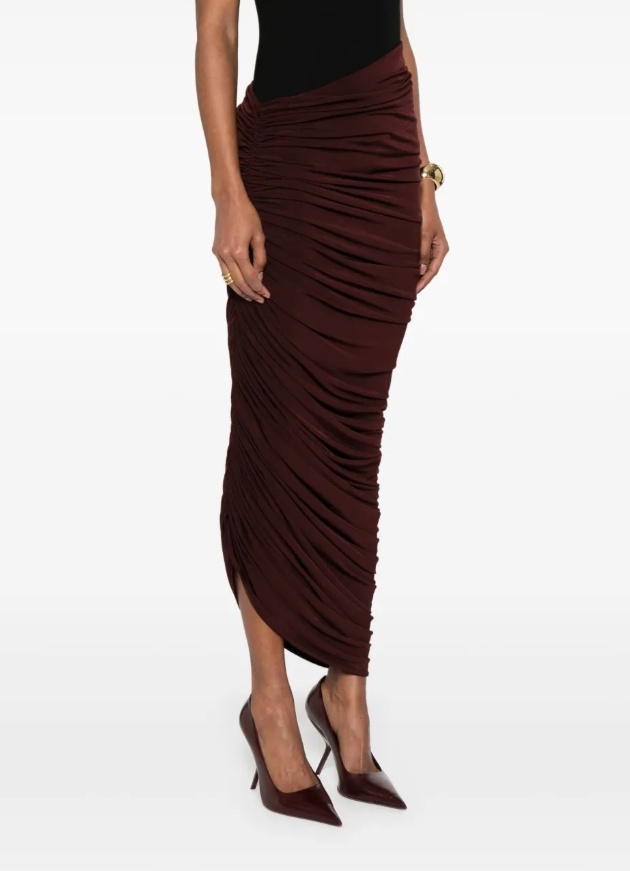 Magda Butrym Asymmetric Maxi Skirt In Brown