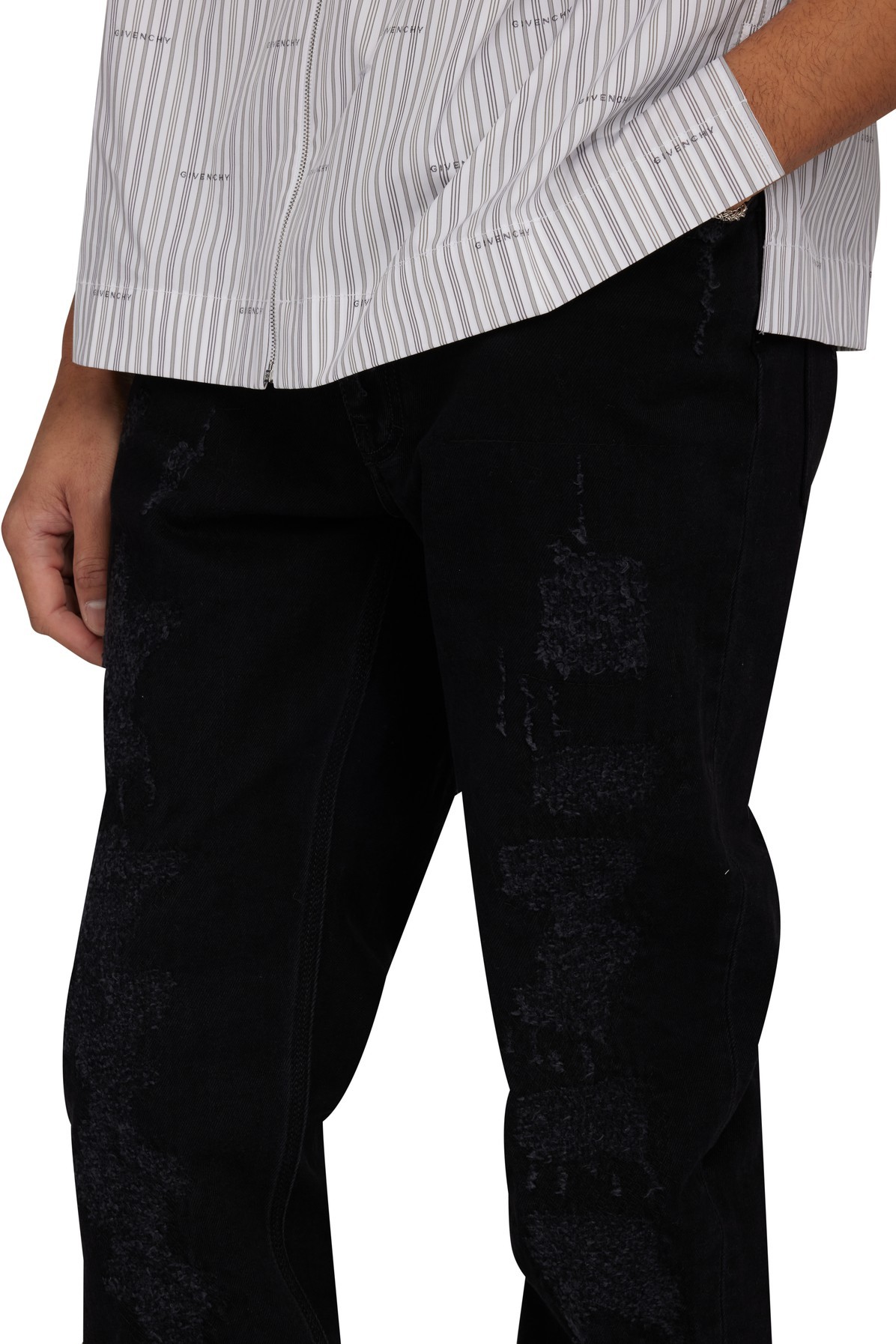 GIVENCHY OLD BELT-RING JEANS