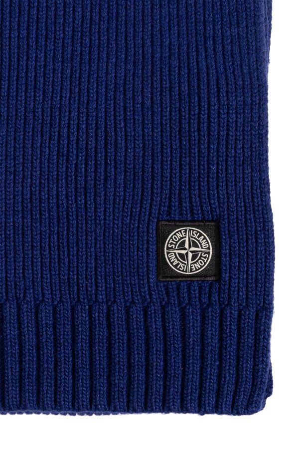 Stone Island Compass-badge Scarf In Blue