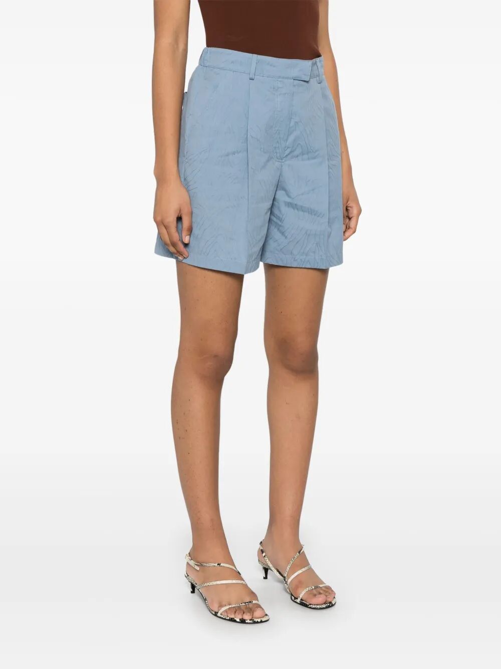 Shop Brunello Cucinelli Jacquard Shorts In Blue