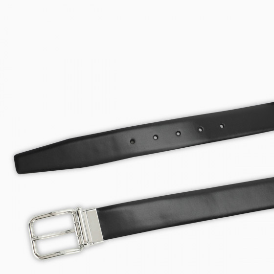 Prada Leather Buckle Belt In Black