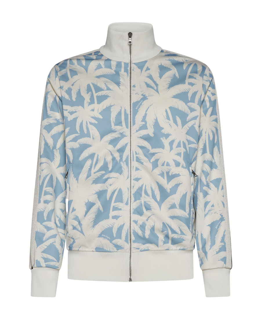 PALM ANGELS PALM ANGELS PALM-PRINTED SIDE STRIPE DETAILED TRACK JACKET