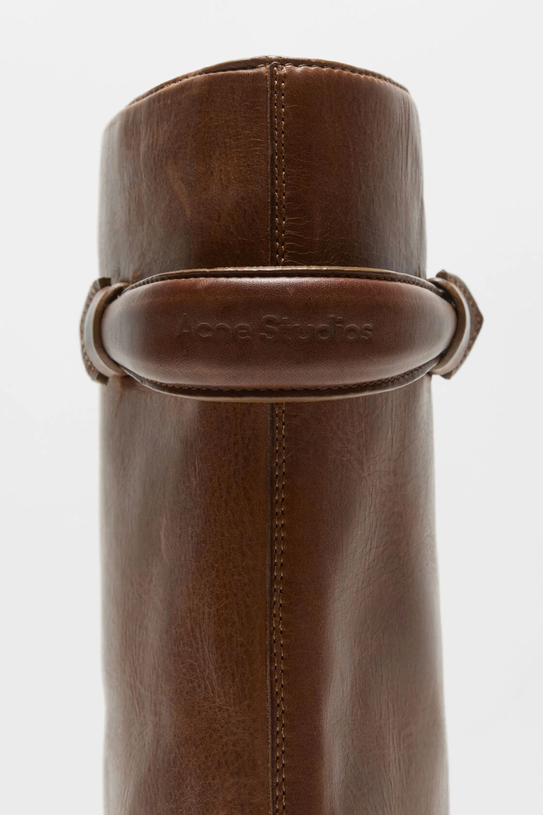 Acne Studios Strap Leather Boot In Brown