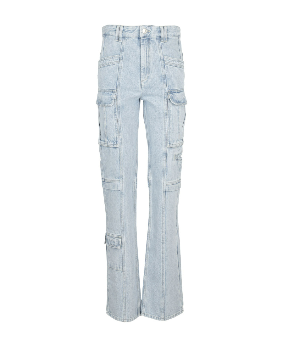 Isabel Marant Woman Jeans Blue Size 6 Cotton In Gray