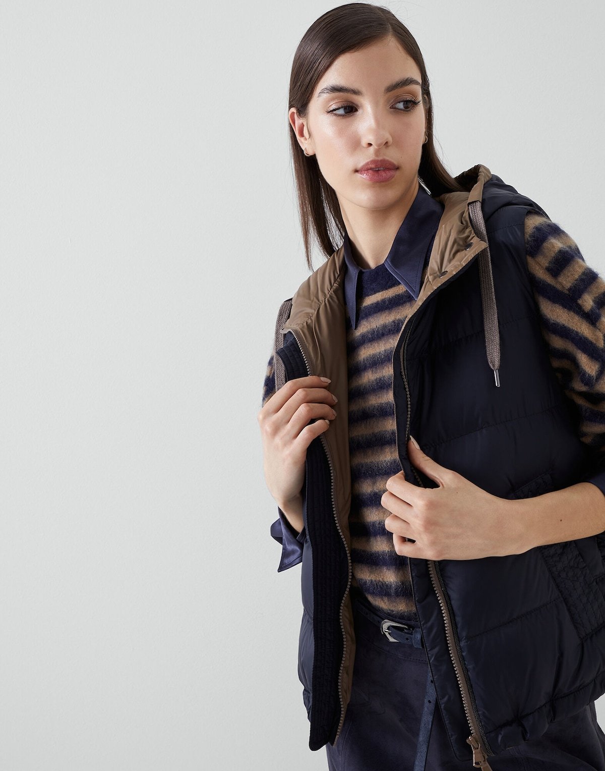 Shop Brunello Cucinelli Quilted Hooded Gilet In Black