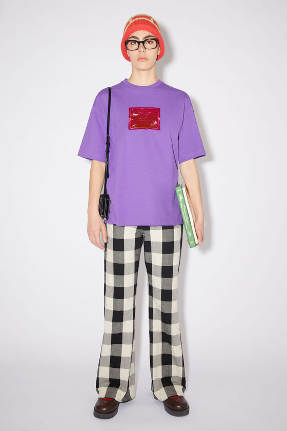 Acne Studios Logo-patch Short-sleeved T-shirt In Purple