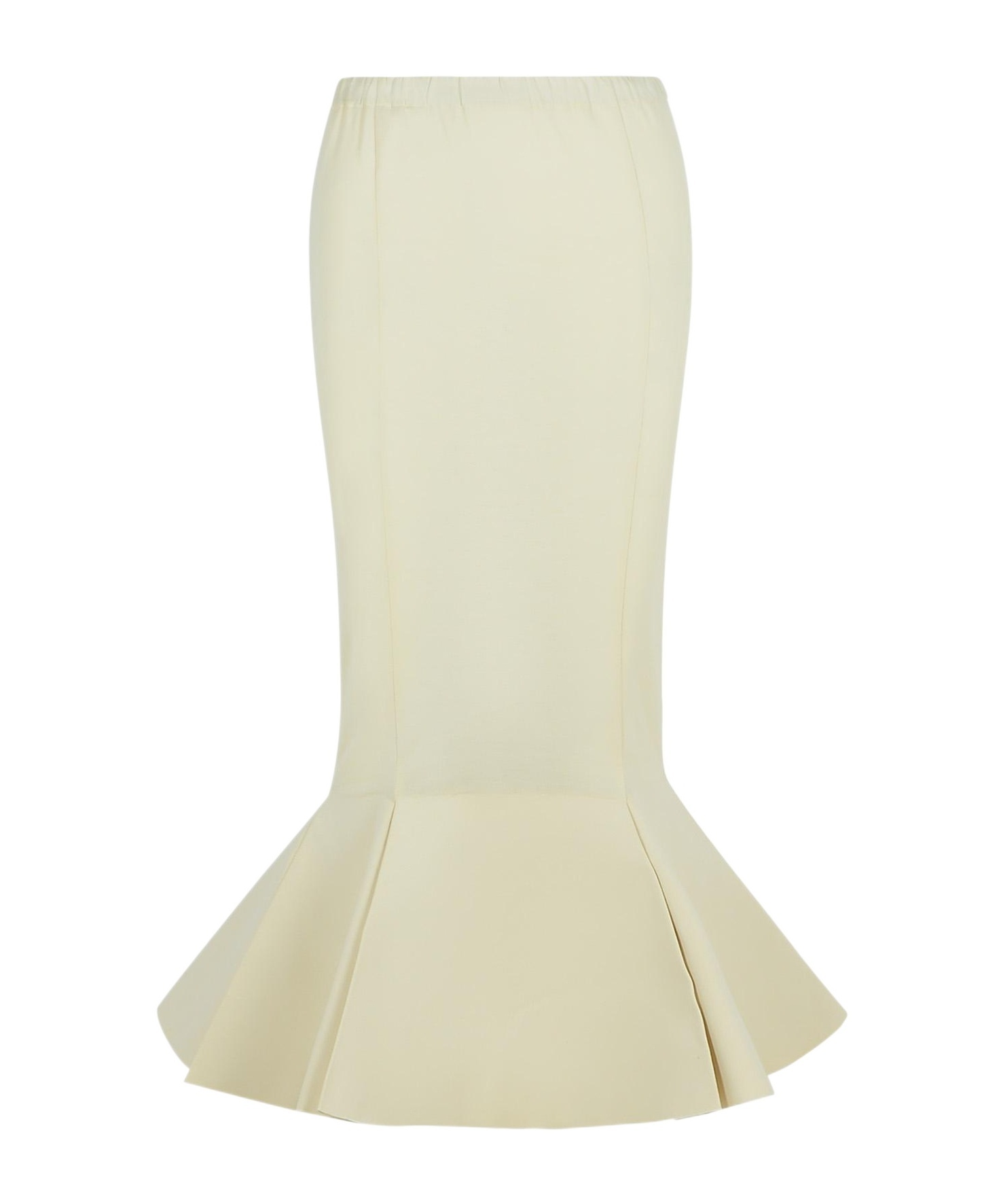 Marni Cotton Skirt With Elastic Waistband And Flared Hem In Neutral