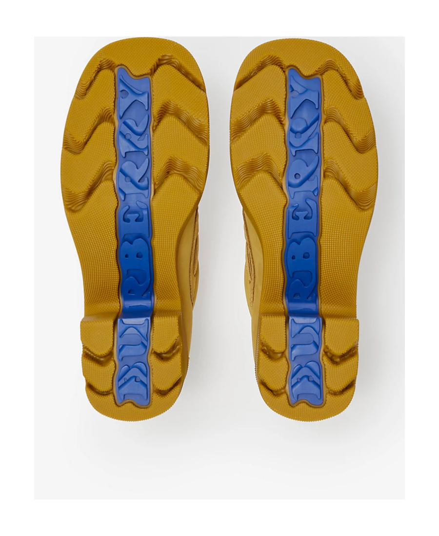 Burberry Nubuck Stride 65mm Loafers In Yellow