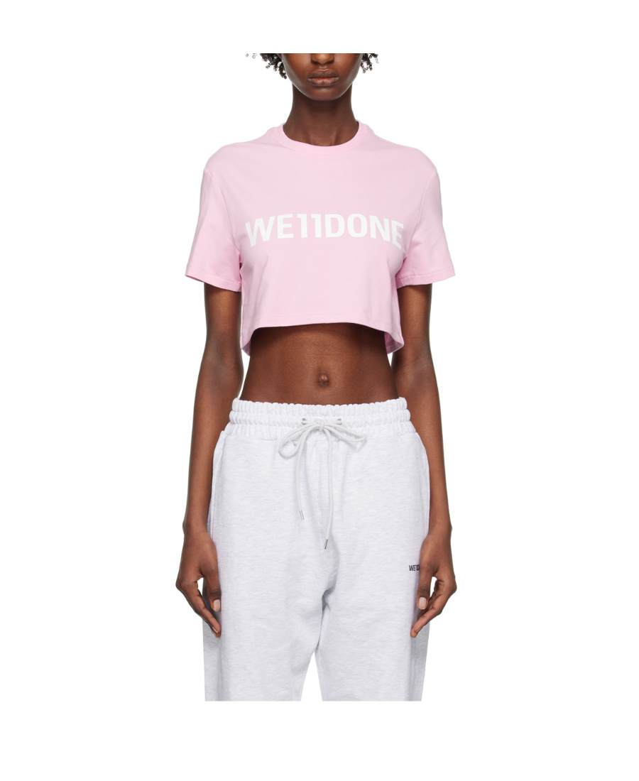 We11 Done Logo-print Jersey Cropped T-shirt In White