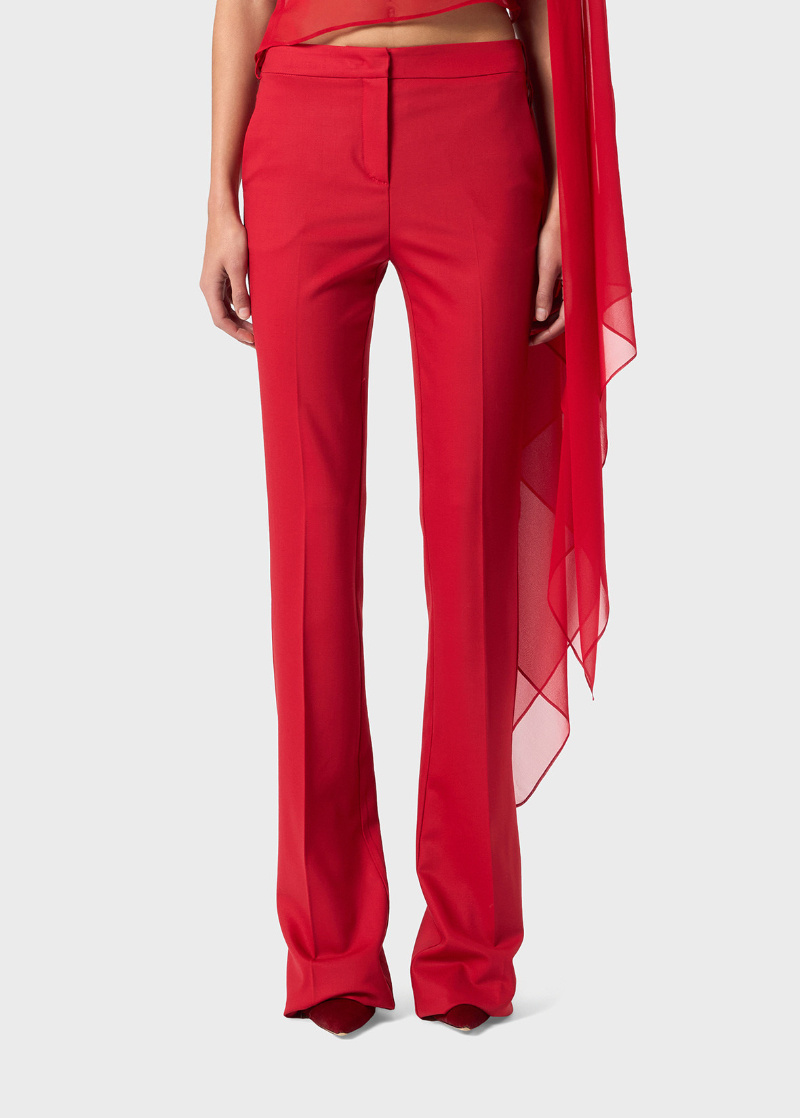 Blumarine Flared Trousers In Red