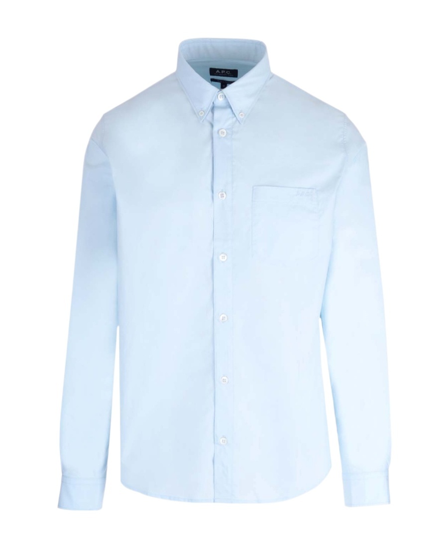 Apc A.p.c. Linen Cassel Shirt For In Blue