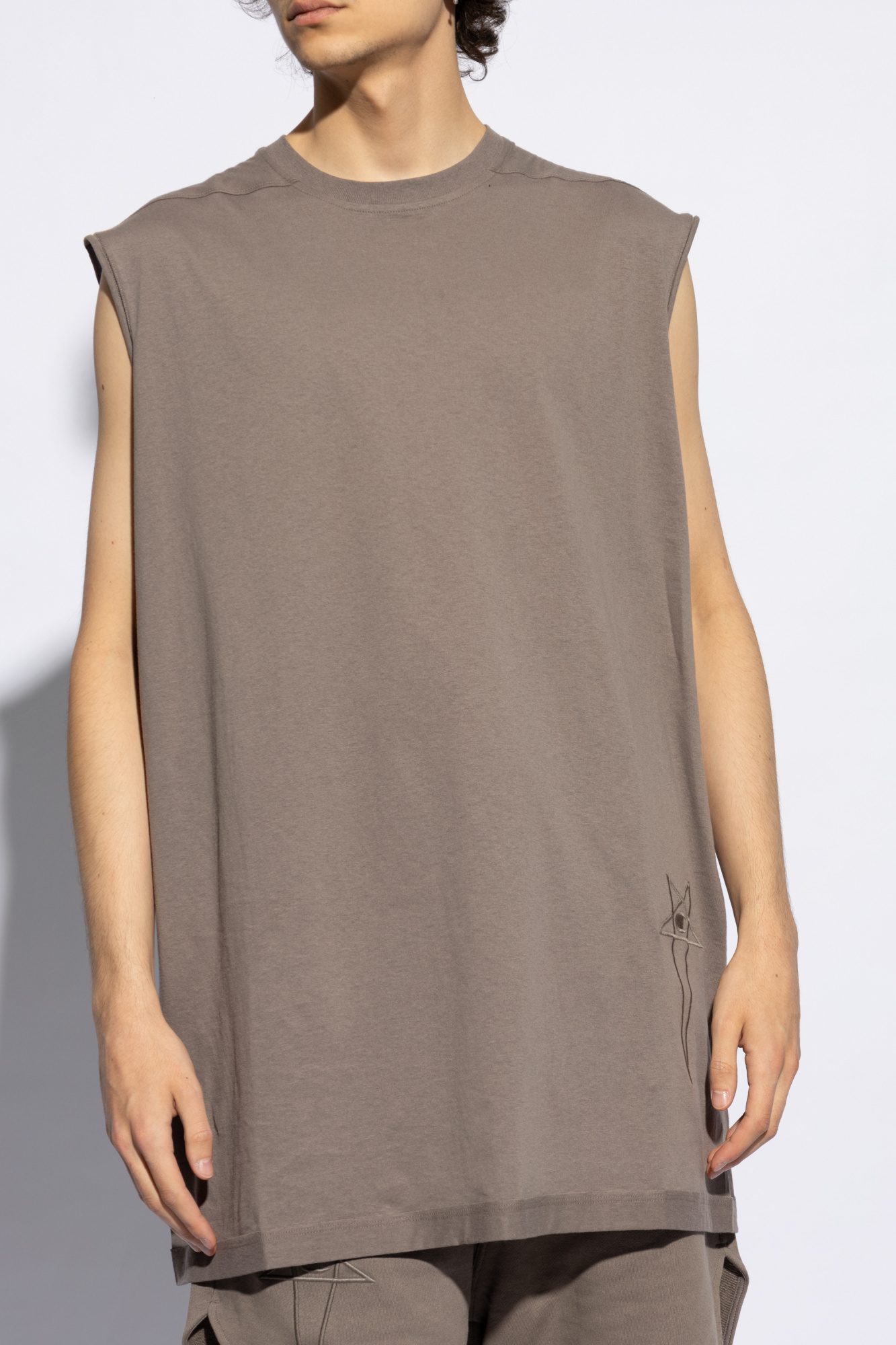 Rick Owens Tarp T Cotton Tank Top In Gray