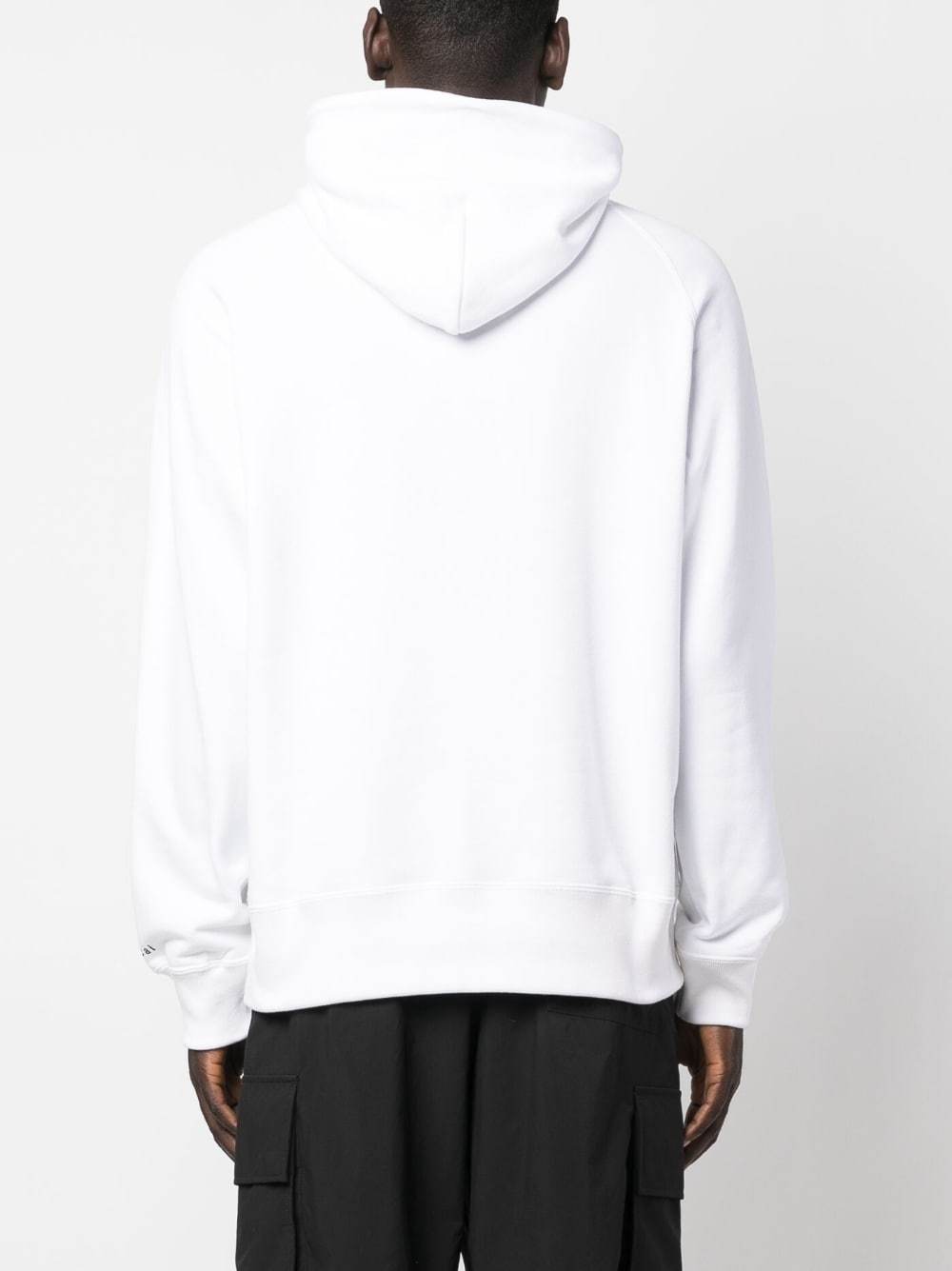Sacai Slogan-print Cotton Hoodie In White