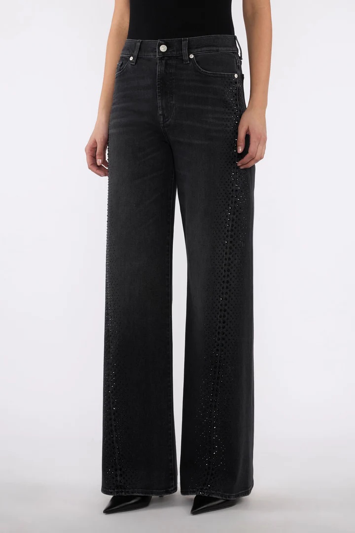7 For All Mankind Logo Denim Jeans In Black