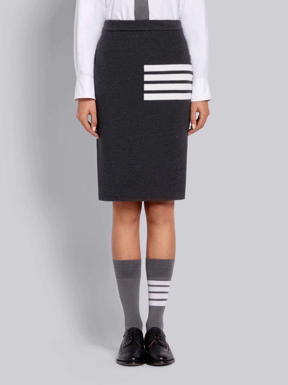 Thom Browne 4-bar Links Stitch Pencil Skirt In Black