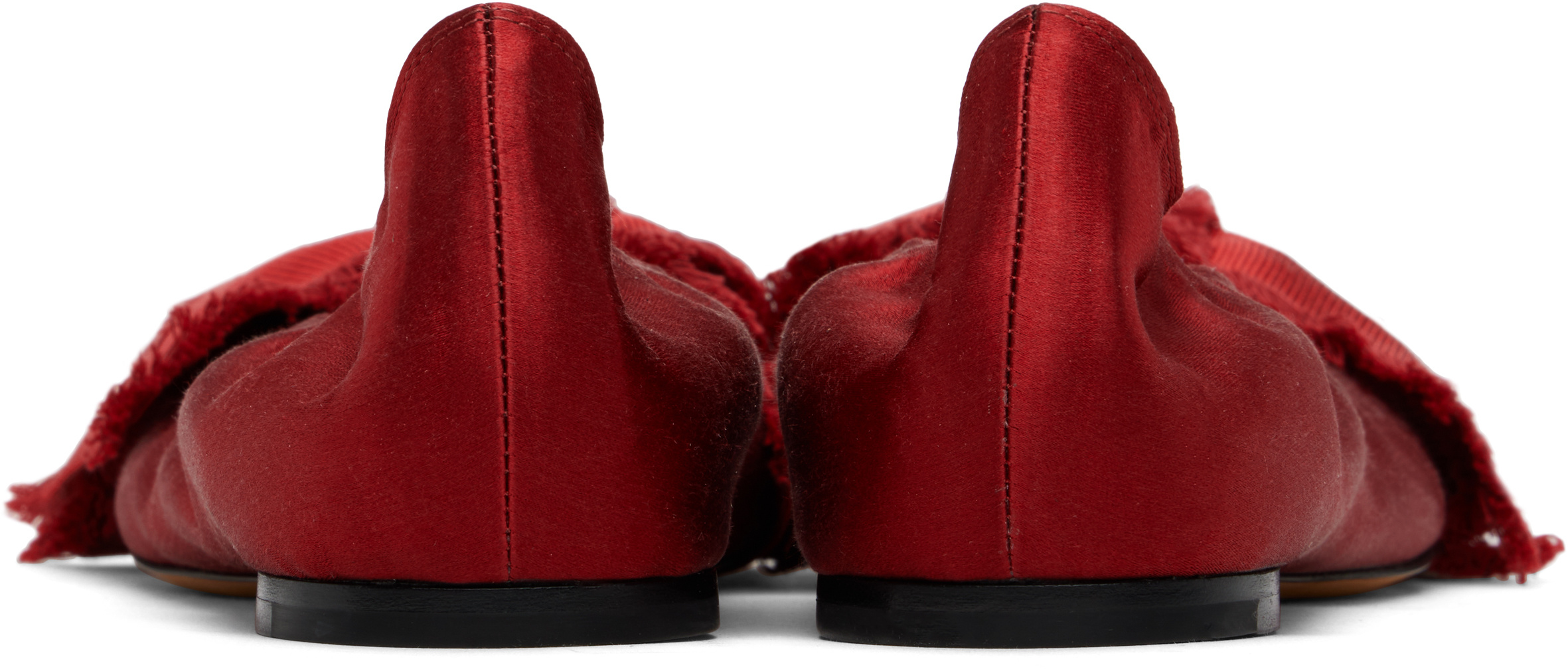 Lanvin Satin Bow Ballet Flats In Red