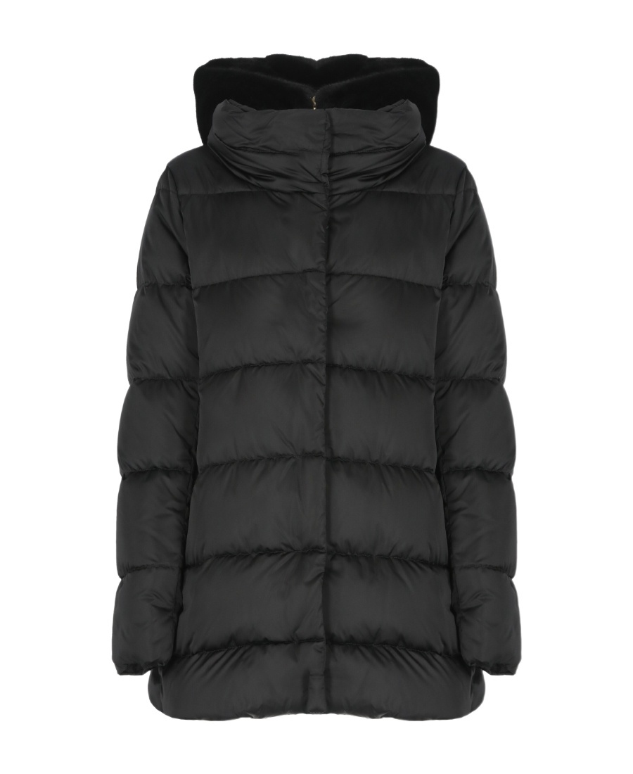Herno Laminar Hooded Padded Coat In Black