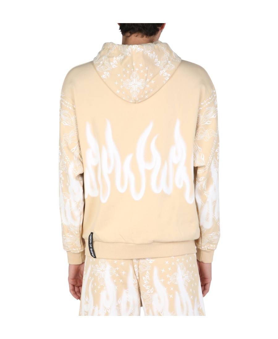 Vision Of Super Sweatshirt With Paisley Pattern In Nude