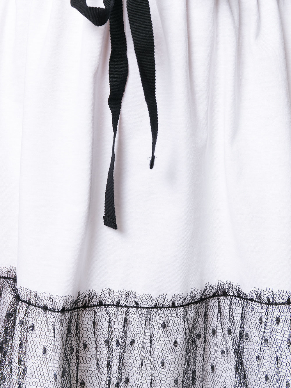 Red Valentino Lace Waist Umbrella Pendulum T-shirt Dress In White