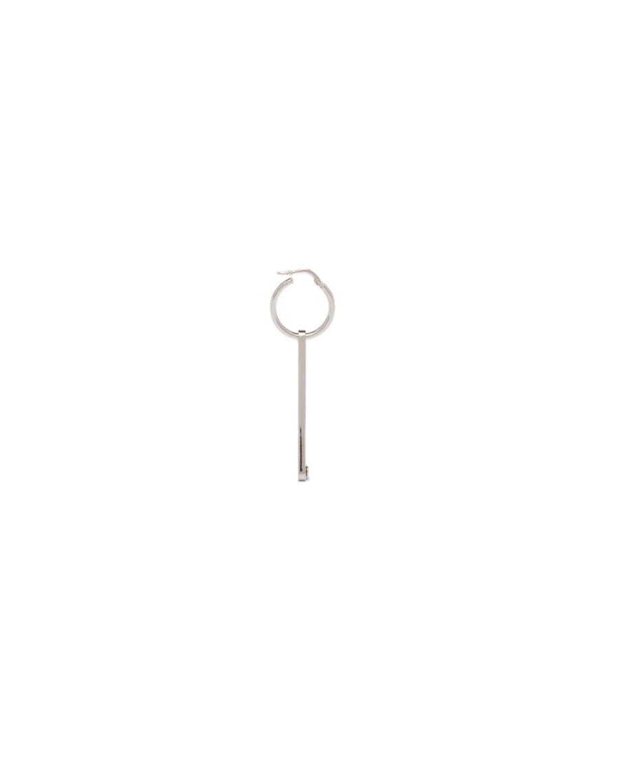 Prada Symbole Logo Sterling Silver Single Earring In Black