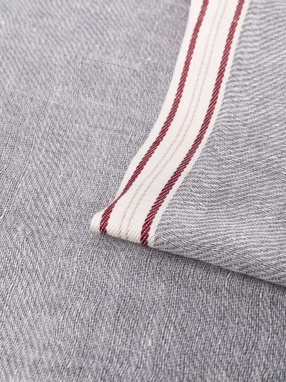Brunello Cucinelli Solid Border Scarf In Gray