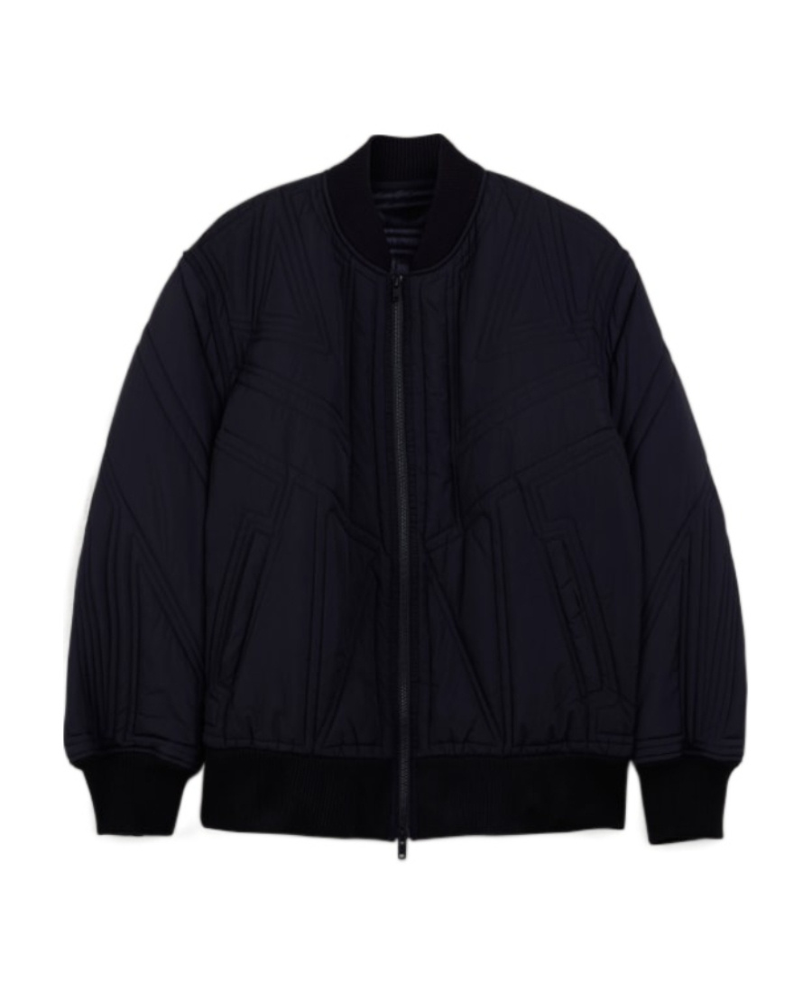 Y-3 Quilted Zip-up Bomber Jacket In Black