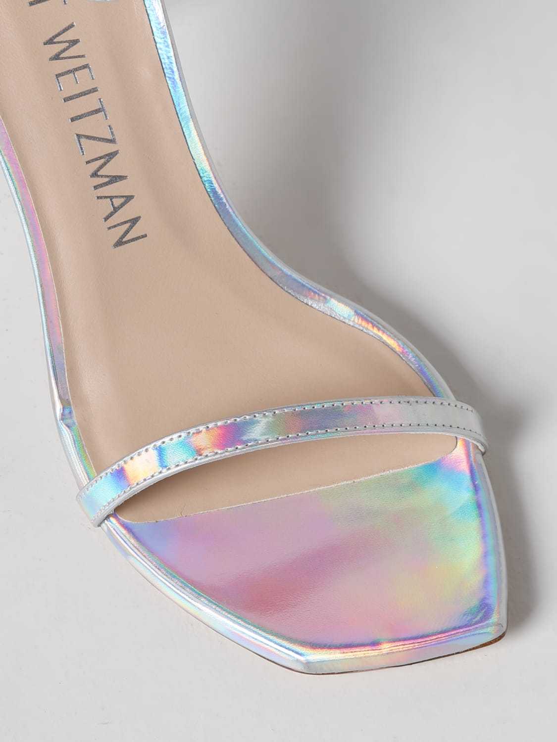 Stuart Weitzman Open-toed High-heeled Sandals In Gray