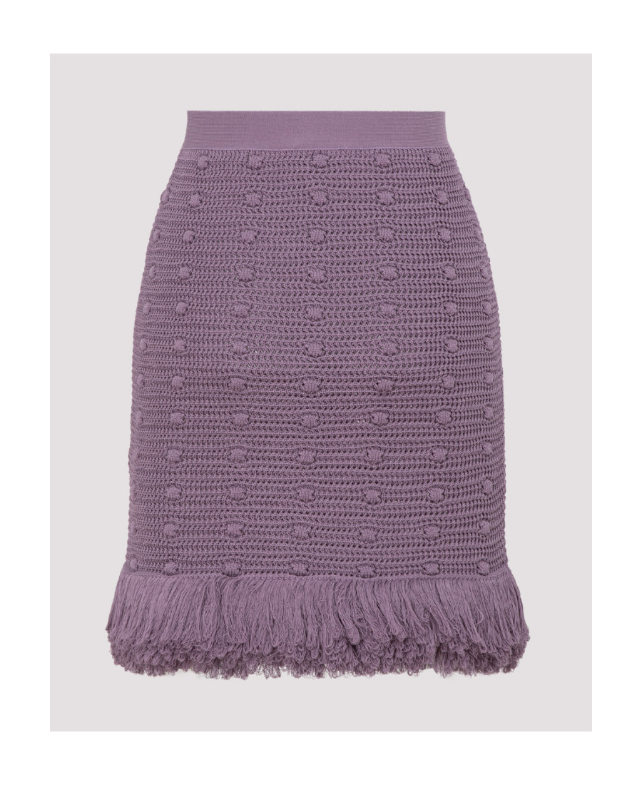 Bottega Veneta Knitted Mini Skirt In Purple