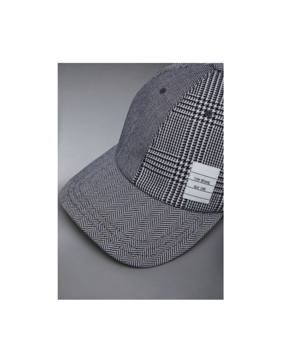 THOM BROWNE MULTI-PRINT WOOL BASEBALL CAP