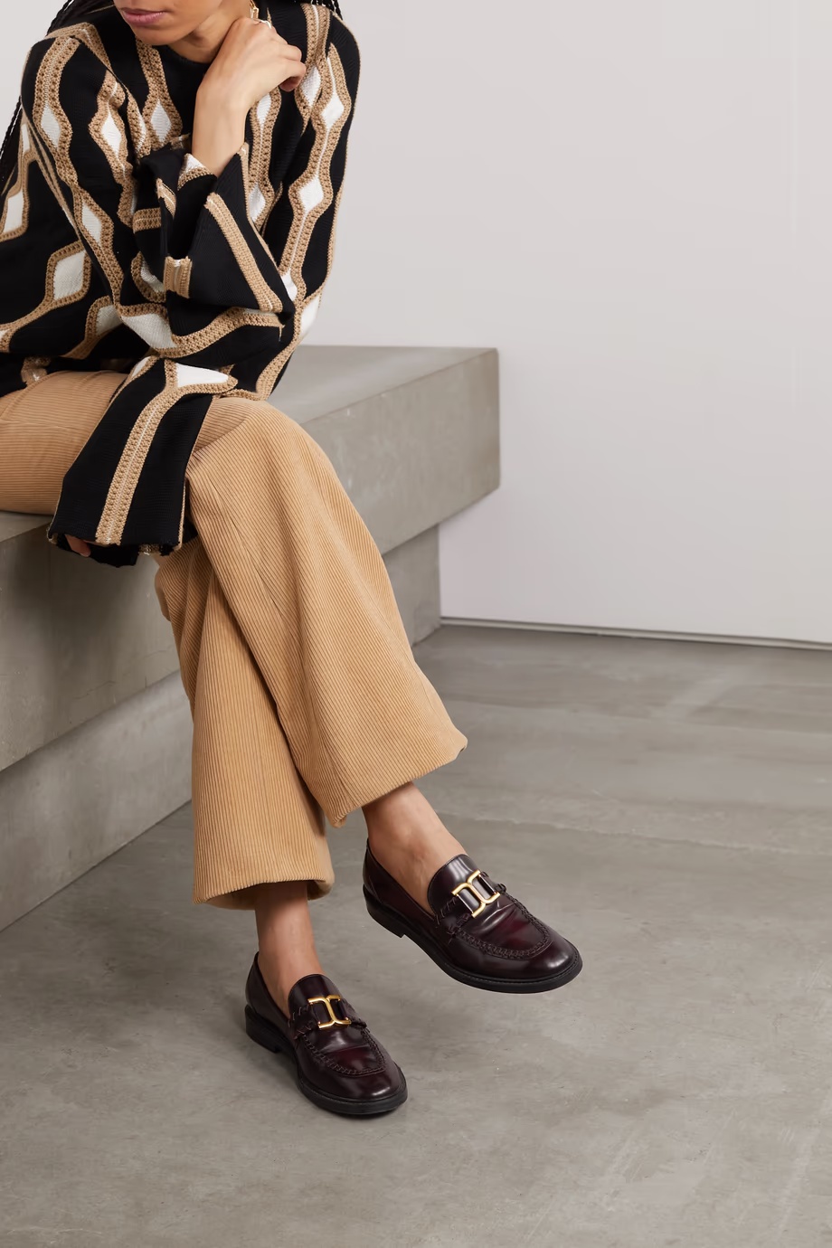 Chloé Marcie Black Brushed Calf Leather Loafer In Black