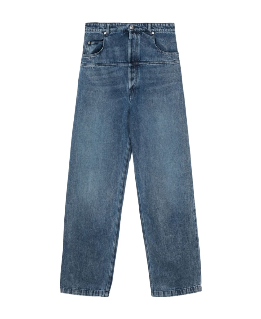 Isabel Marant Belt Ring Denim Trousers In Blue