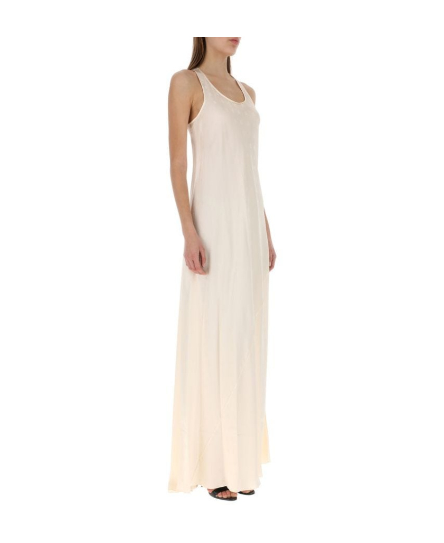 Balenciaga White Logo-print Racerback Gown