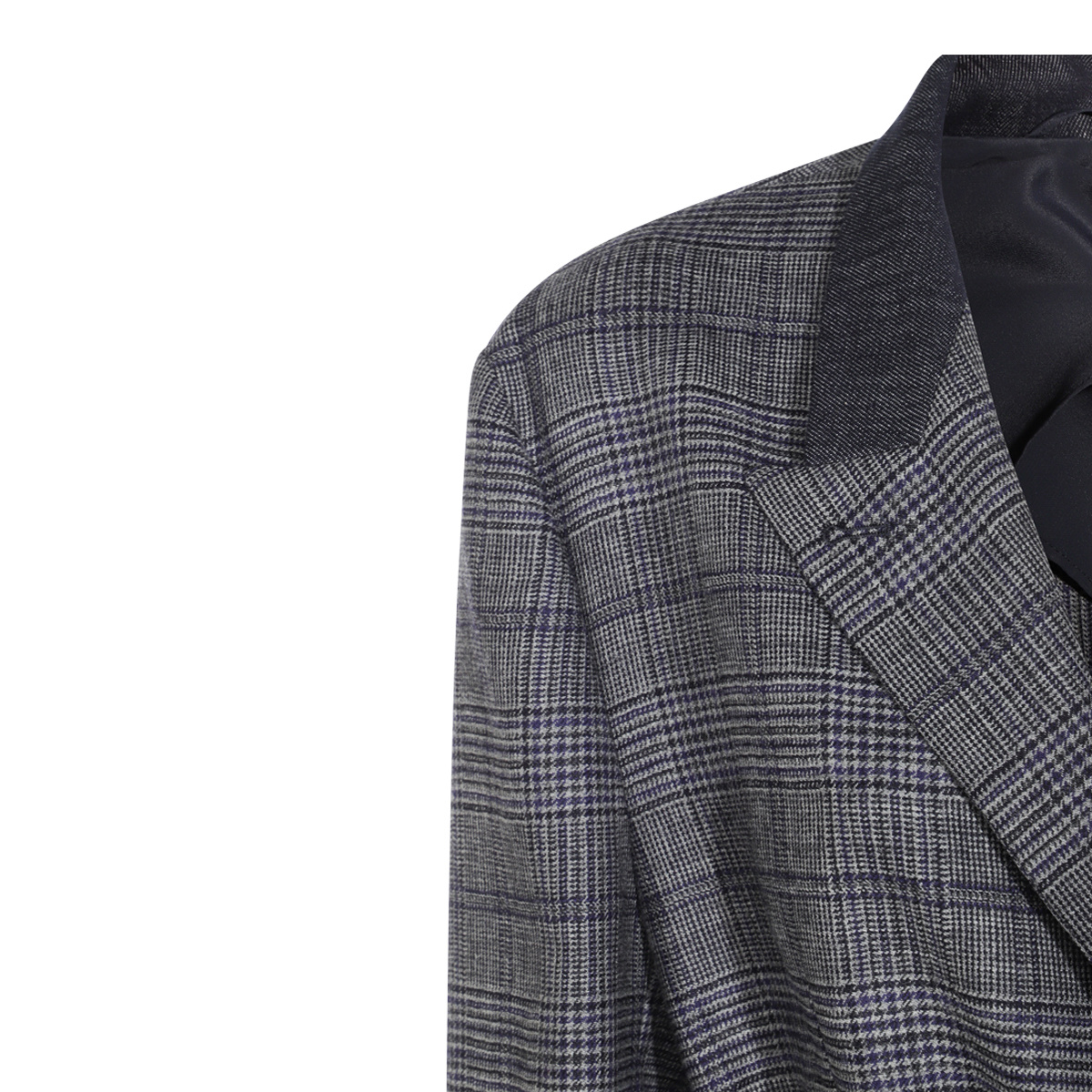 Brunello Cucinelli Waist Belted Checkered Pattern Blazer