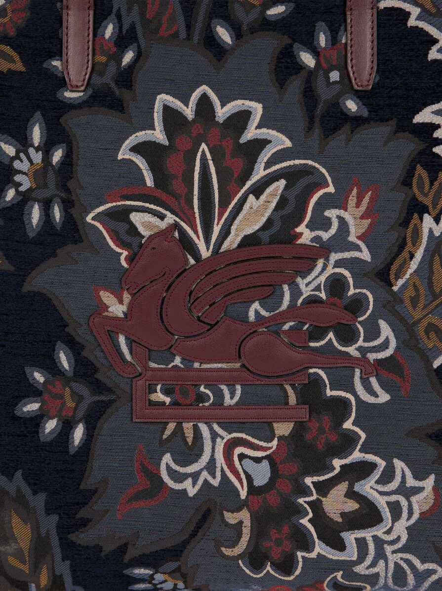 Etro Medium Love Trotter Jacquard Tote Bag In Black