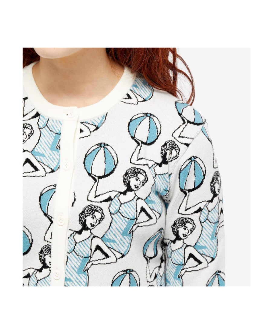 MAISON KITSUNÉ DANCER PATTERN KNITTED CARDIGAN