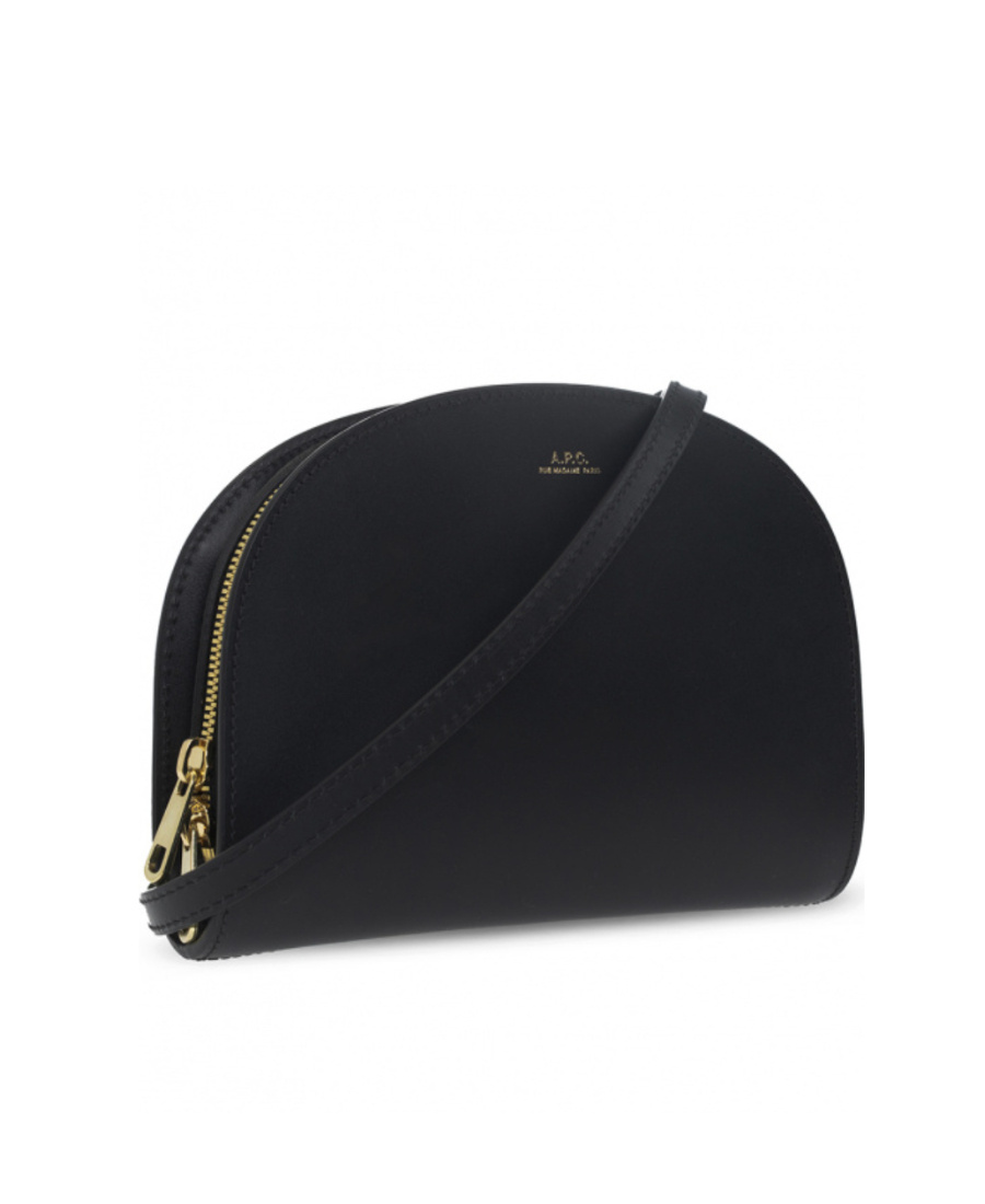 Apc Stylish Black Leather Mini Crossbody Bag For Women