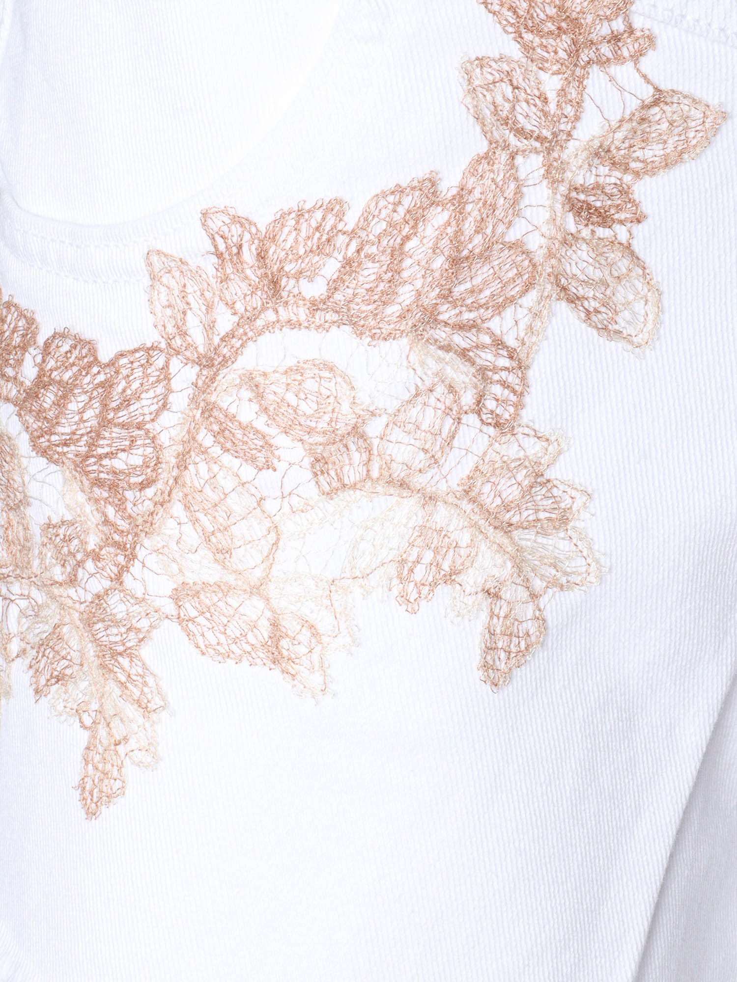 Shop Ermanno Scervino Lace-detailed Frayed Denim Shorts