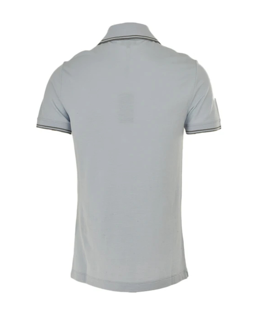 Giorgio Armani Logo Details Polo Shirt In Gray