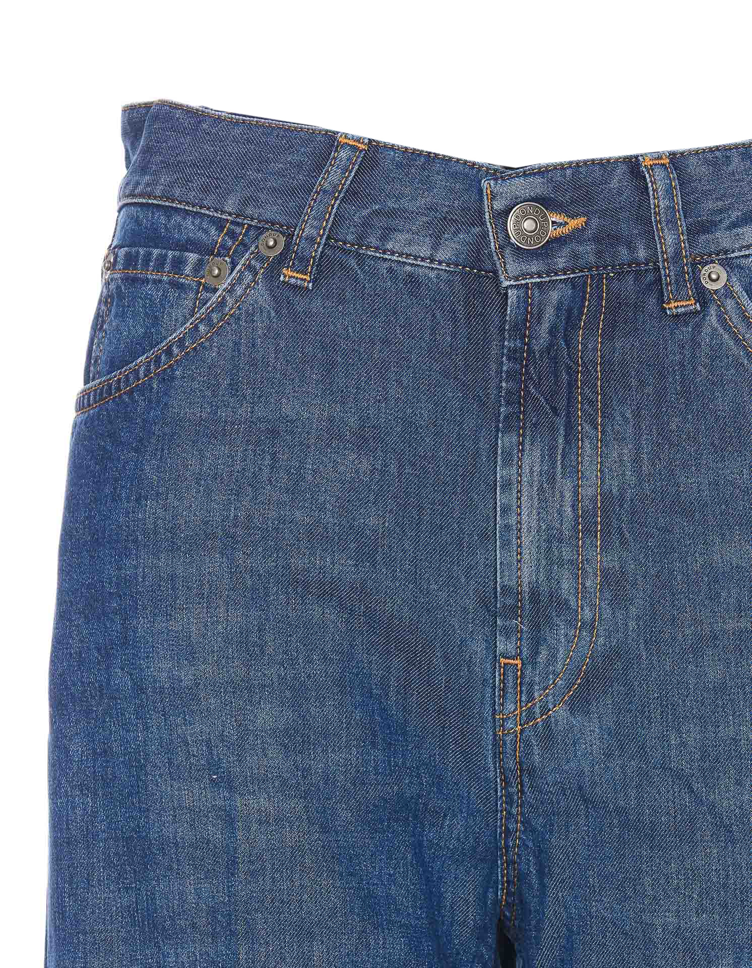Dondup Flared Trousers With Pockets And Belt Loops In Blue