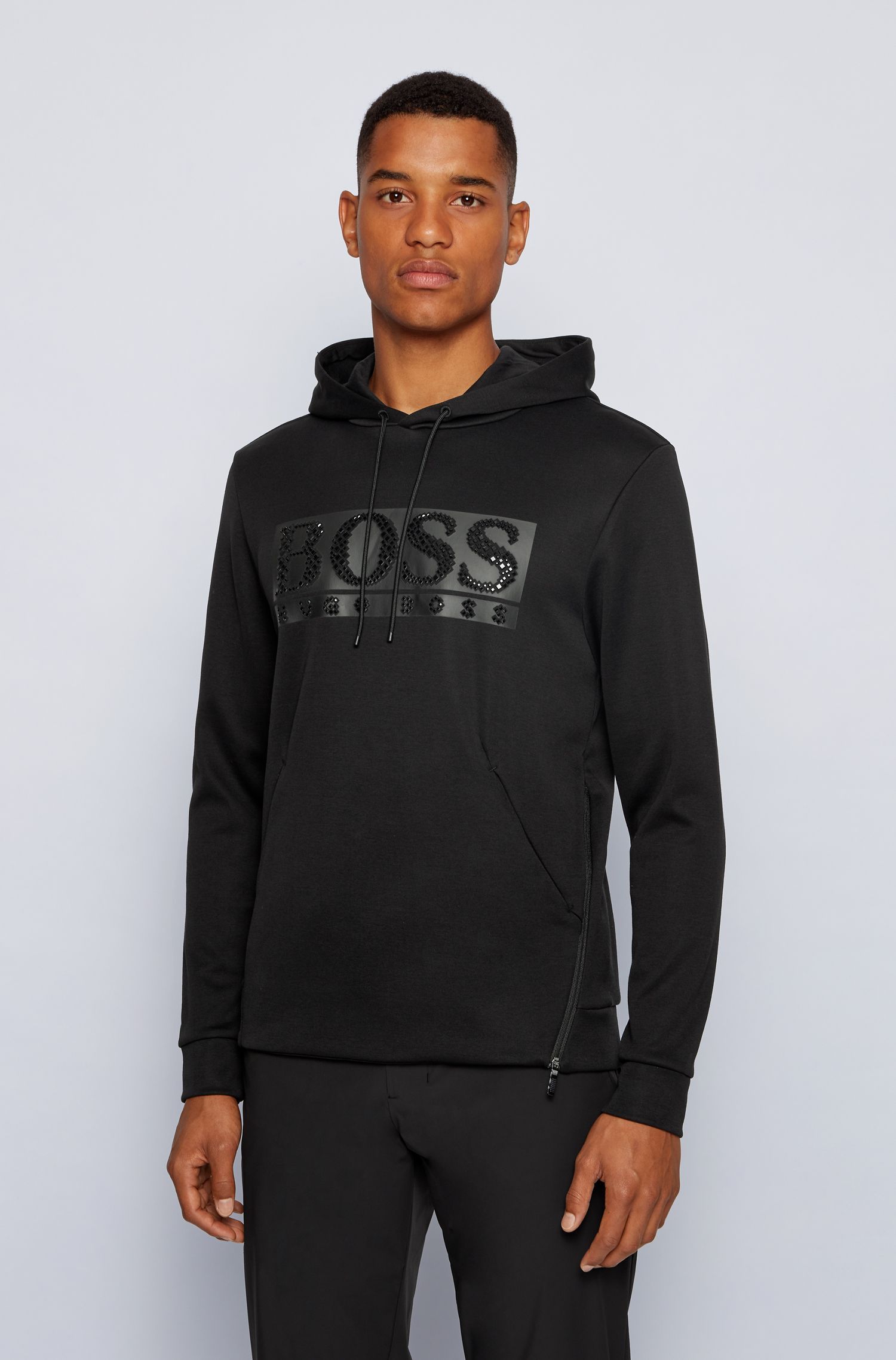HUGO BOSS BLACK DIAMOND LOGO DECORATED SWEATER