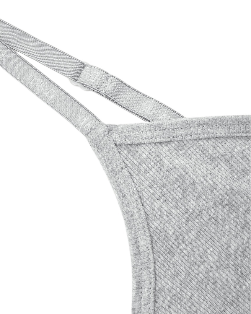 Versace Bralette A Coste Con Logo 90s Vintage In Gray
