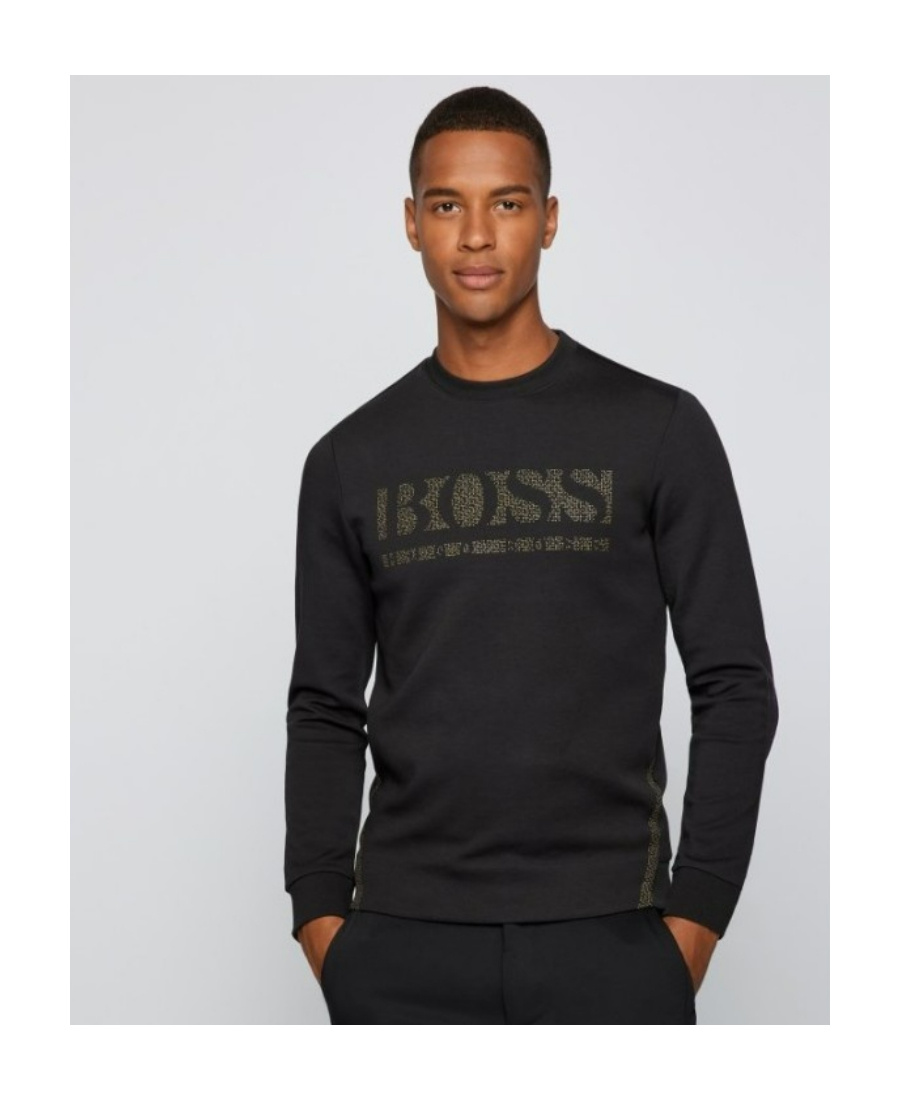 HUGO BOSS SLIM-FIT PIXELLATED LOGO SWEATSHIRT