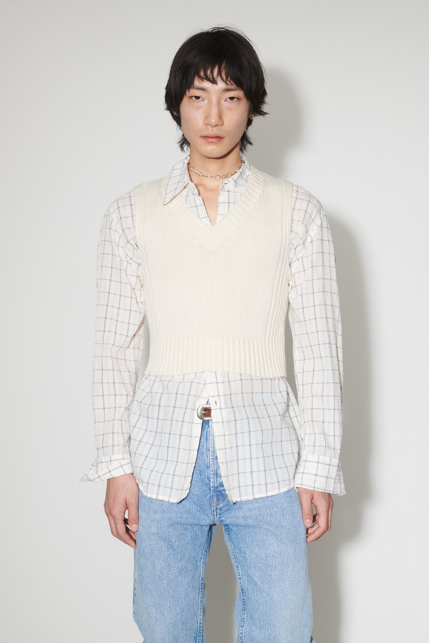Our Legacy V-neck Cotton Vest In White