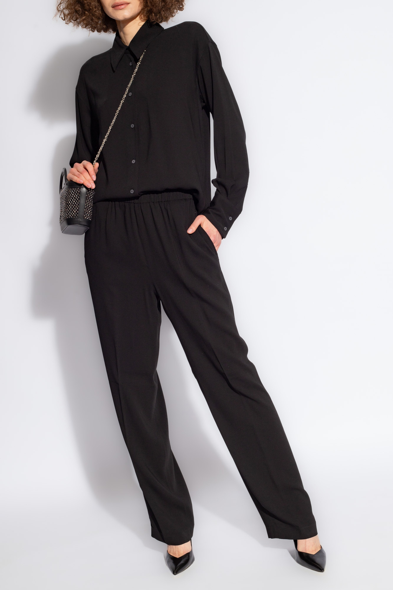 FABIANA FILIPPI FABIANA FILIPPI ELASTICATED WAISTBAND STRAIGHT CREPE TROUSERS