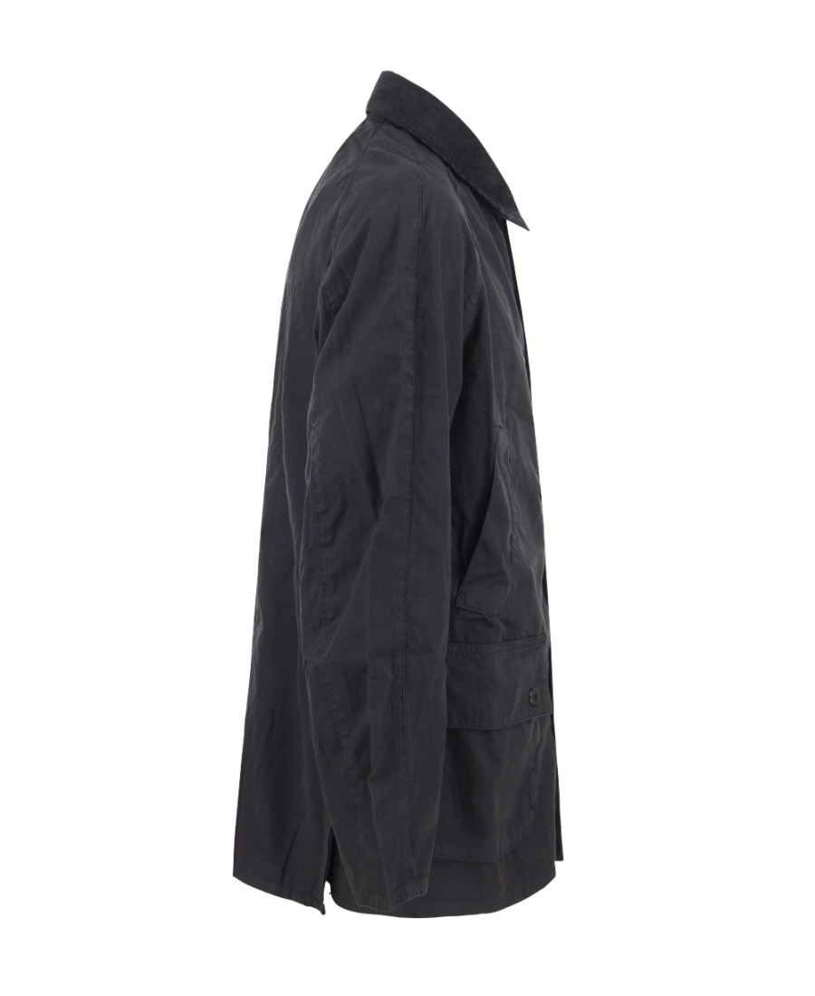 Barbour Collared Wax Jacket In Black