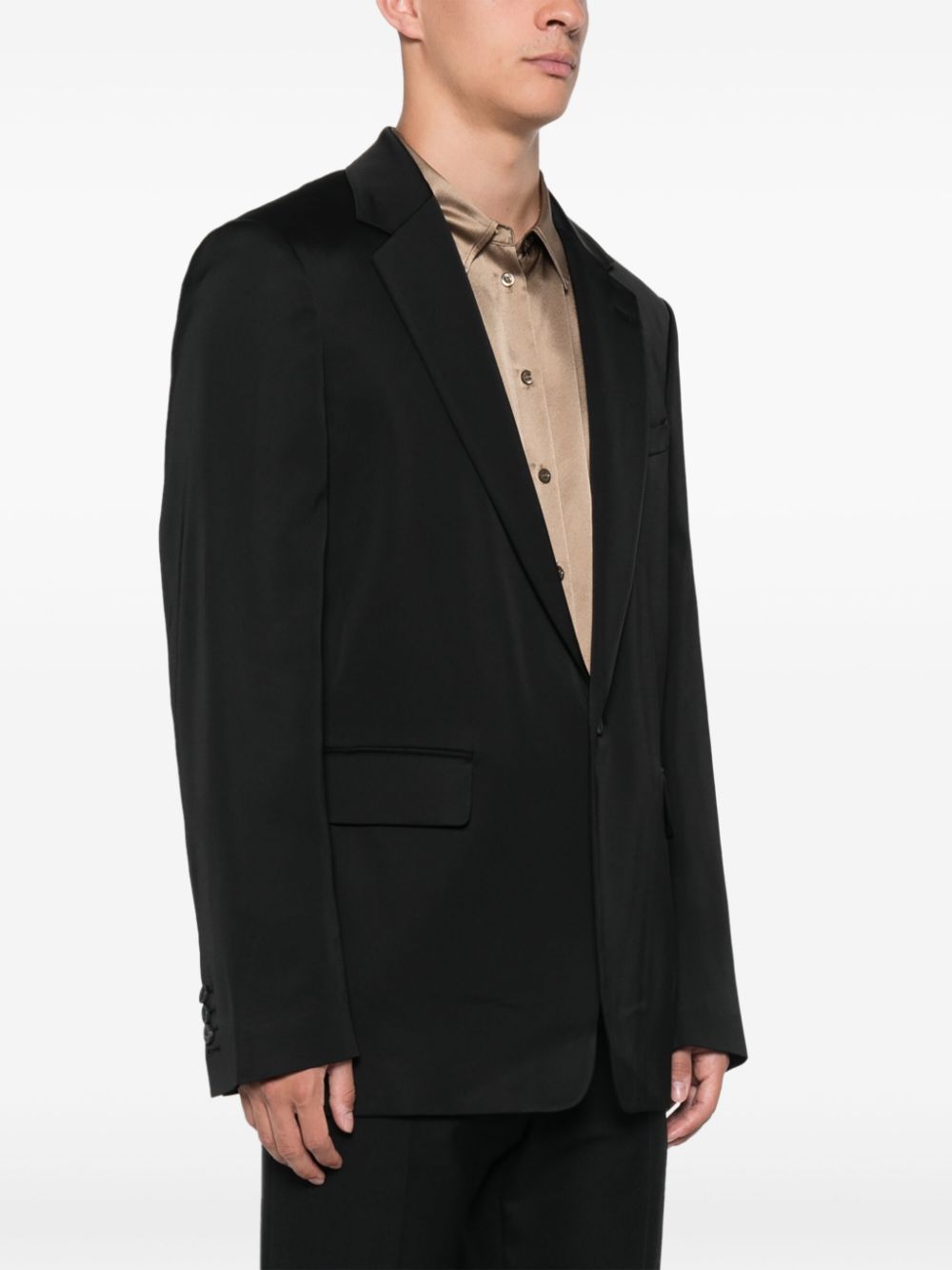 Dries Van Noten Long-sleeved Suit Coat In Black