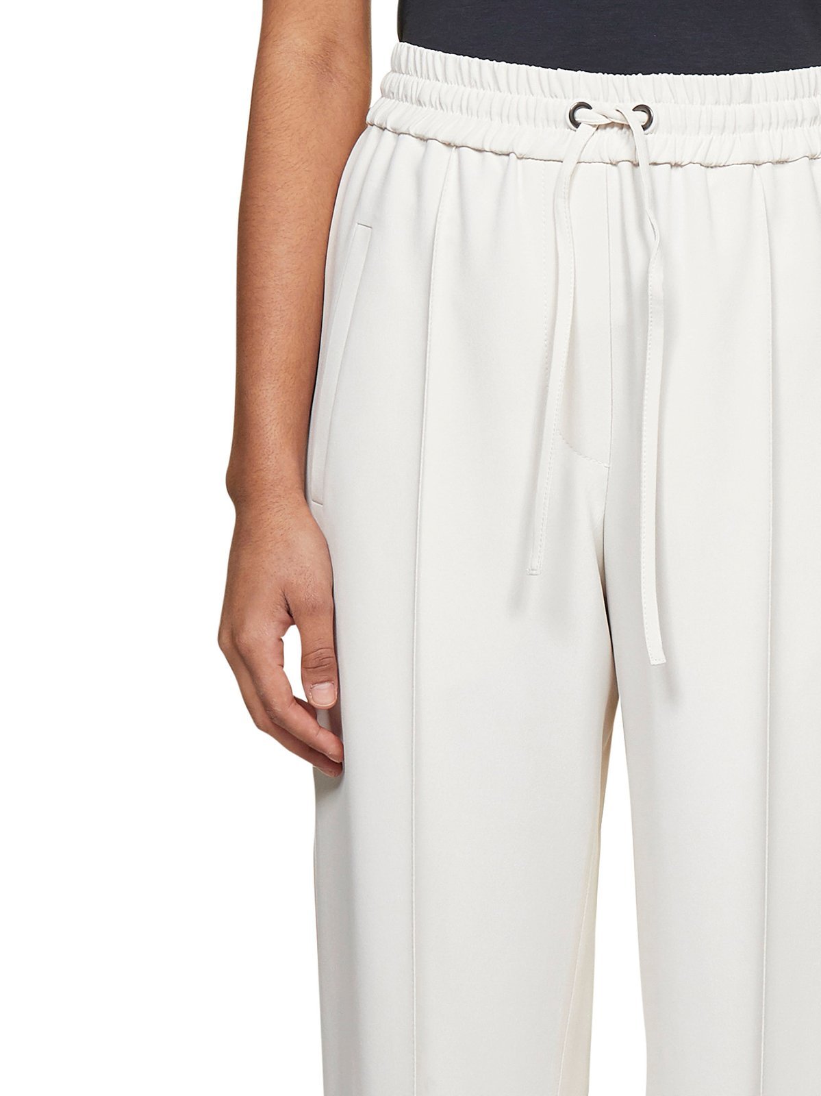 Brunello Cucinelli Straight-leg Drawstring-waist Trousers In White