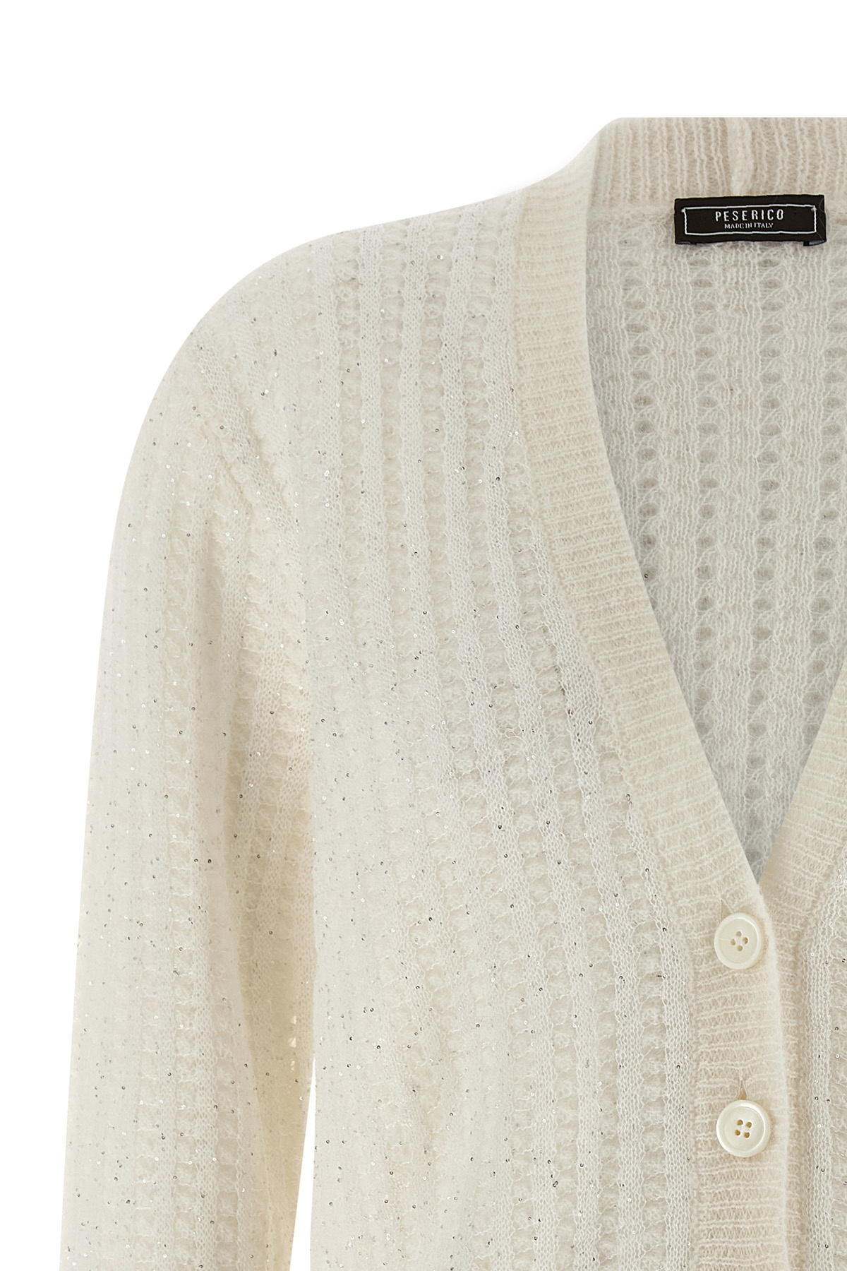 Peserico Tricot Cardigan Sweaters And Cardigans White In Neutral